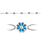 Bracelet with blue flowers (925)